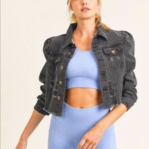 Mono B Denim Puff Sleeve Jacket